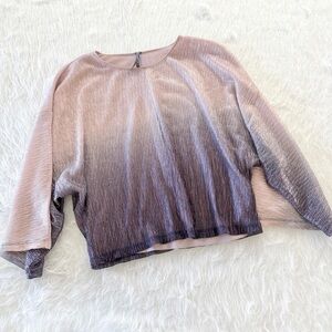 Anthropologie Pleated Purple Ombré Blouse
